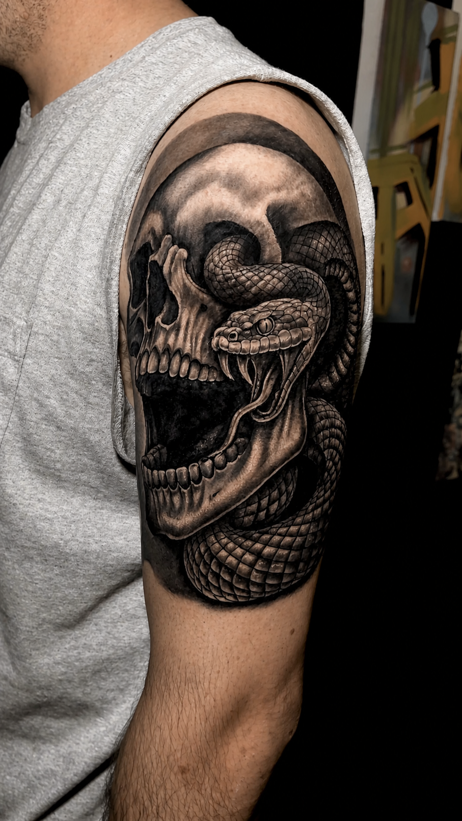 Black & Grey Realism Tattoo — Sento Ink Calgary